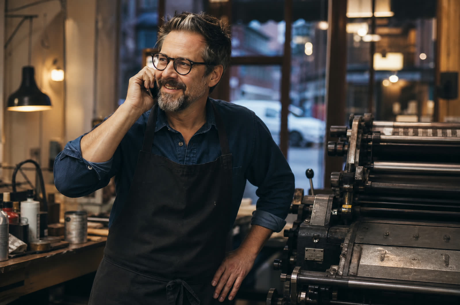 Business owner taking the call